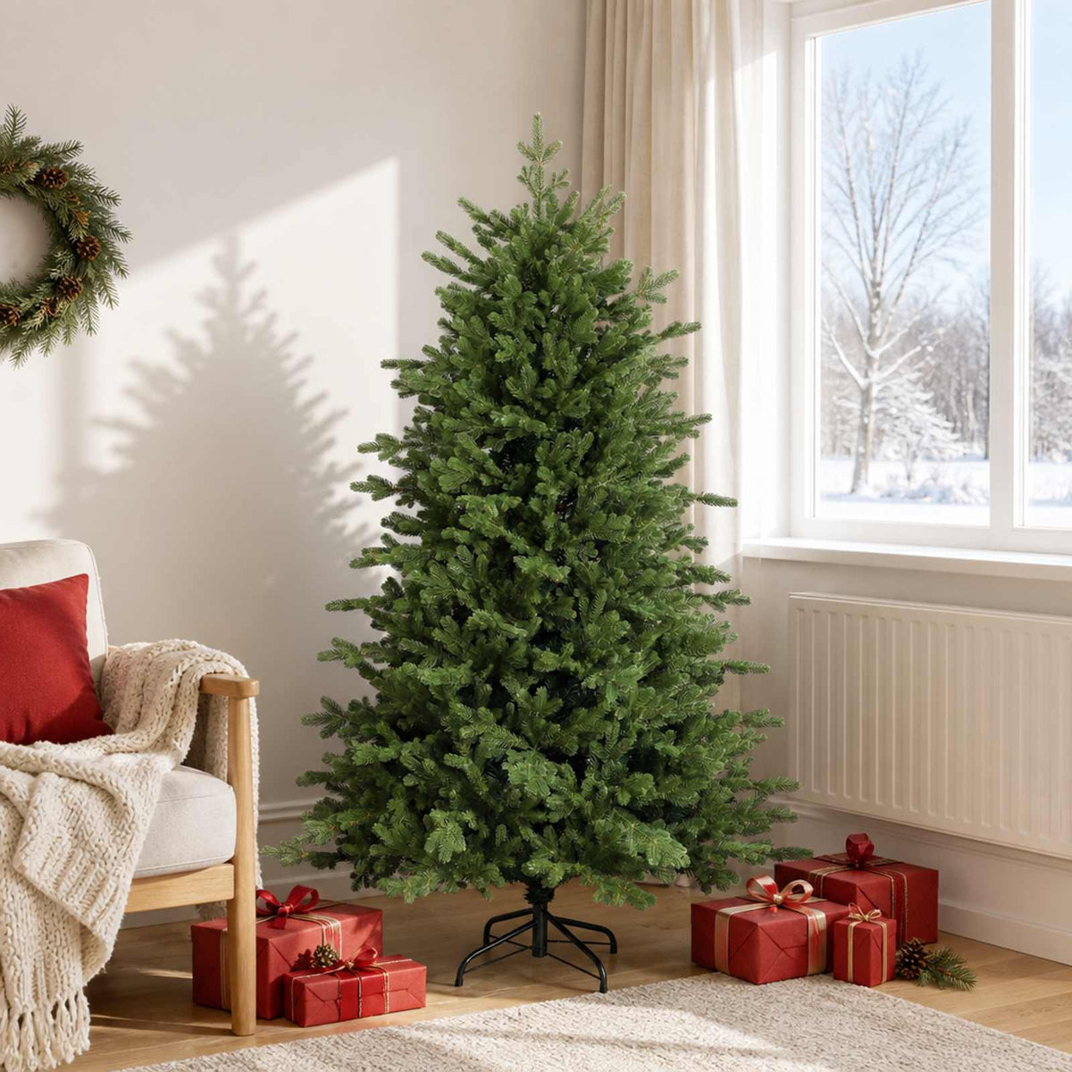 Kunstmatige Inklapbare Kerstboom 180 cm PVC en Metaal Groen is nu te koop bij PeponiXL, paradijselijk wonen!