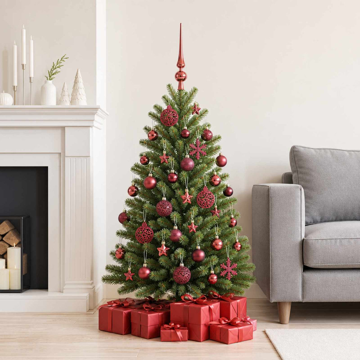 Kerstballen set 111 st Wijnrood 6 cm Polystyreen is nu te koop bij PeponiXL, paradijselijk wonen!