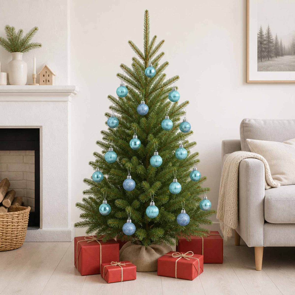 Kerstballen set 150 st Turquoise 3 cm Polystyreen is nu te koop bij PeponiXL, paradijselijk wonen!