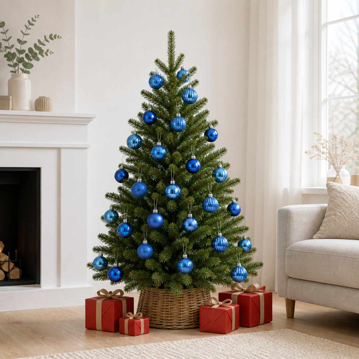 Kerstballen set 100 st Blauw 4 cm Polystyreen is nu te koop bij PeponiXL, paradijselijk wonen!