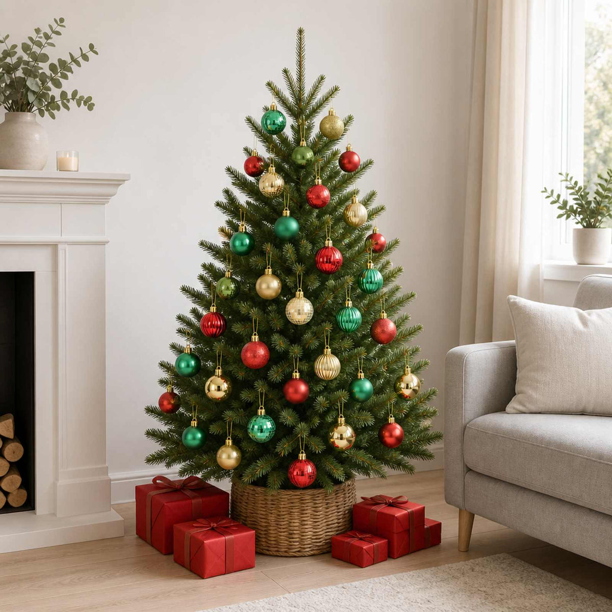 Kerstballen set 100 st Rood, goud en groen 4 cm Polystyreen is nu te koop bij PeponiXL, paradijselijk wonen!