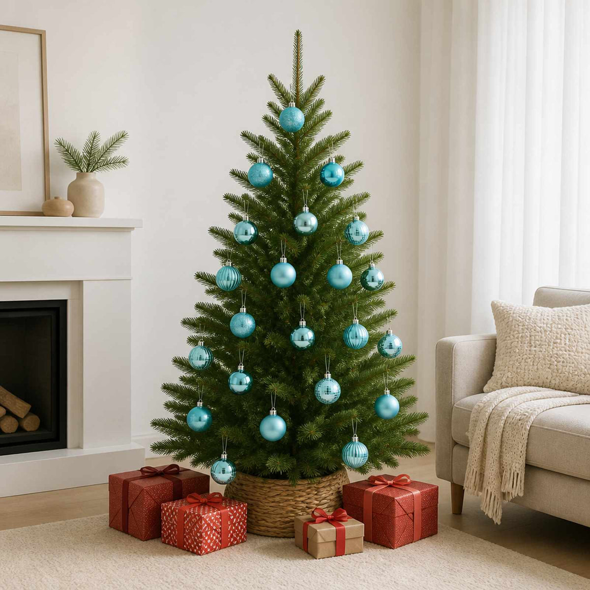 Kerstballen set 100 st Turquoise 4 cm Polystyreen is nu te koop bij PeponiXL, paradijselijk wonen!