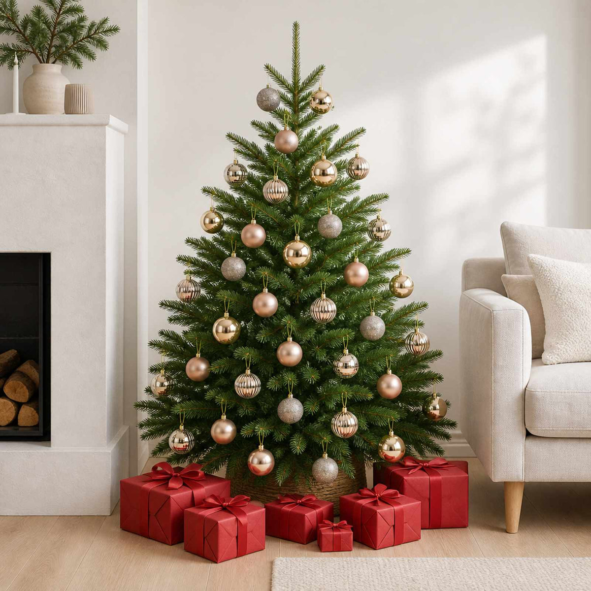 Kerstballen set 75 st Rose Gold 6 cm Polystyreen is nu te koop bij PeponiXL, paradijselijk wonen!