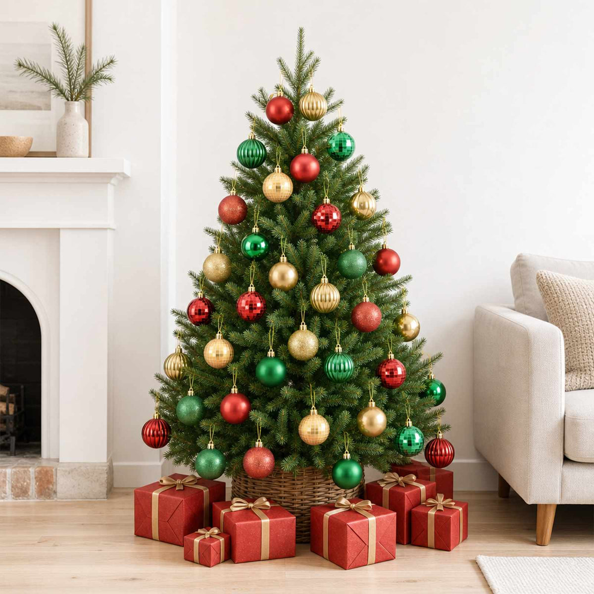 Kerstballen set 75 st Rood, goud en groen 6 cm Polystyreen is nu te koop bij PeponiXL, paradijselijk wonen!