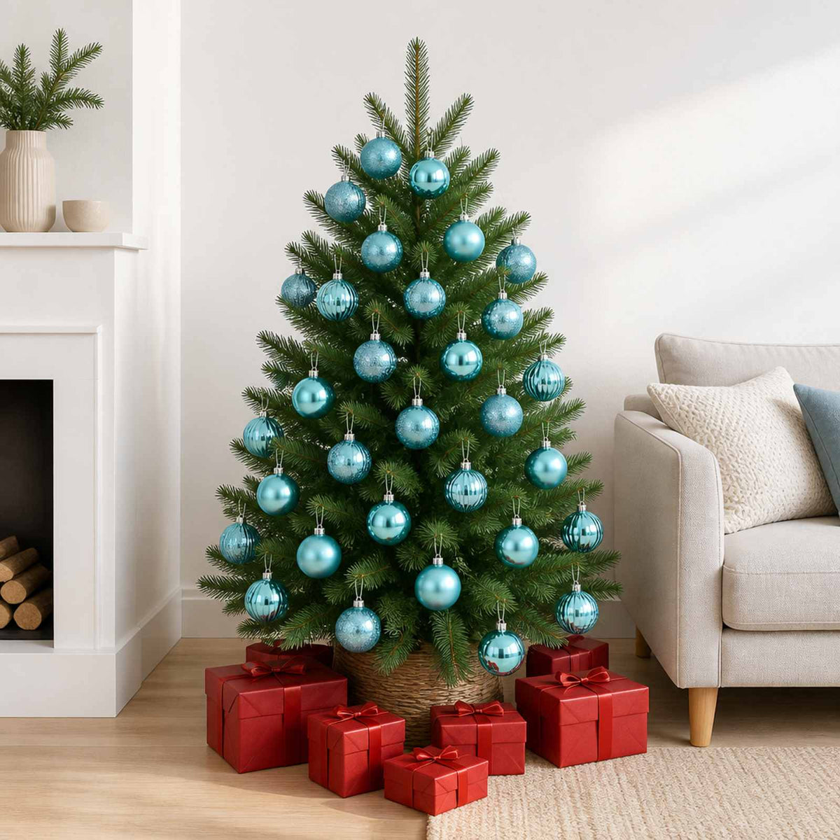 Kerstballen set 75 st Turquoise 6 cm Polystyreen is nu te koop bij PeponiXL, paradijselijk wonen!