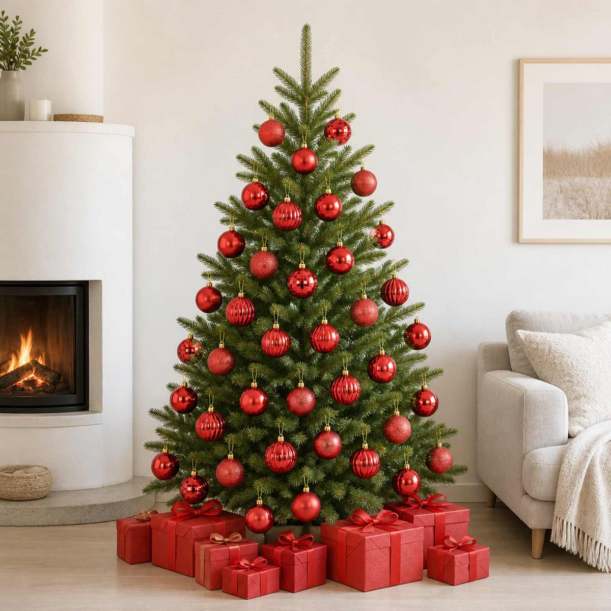 Kerstballen set 50 st Rood 8 cm Polystyreen is nu te koop bij PeponiXL, paradijselijk wonen!