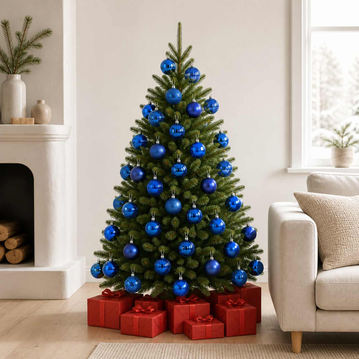 Kerstballen set 50 st Blauw 8 cm Polystyreen is nu te koop bij PeponiXL, paradijselijk wonen!