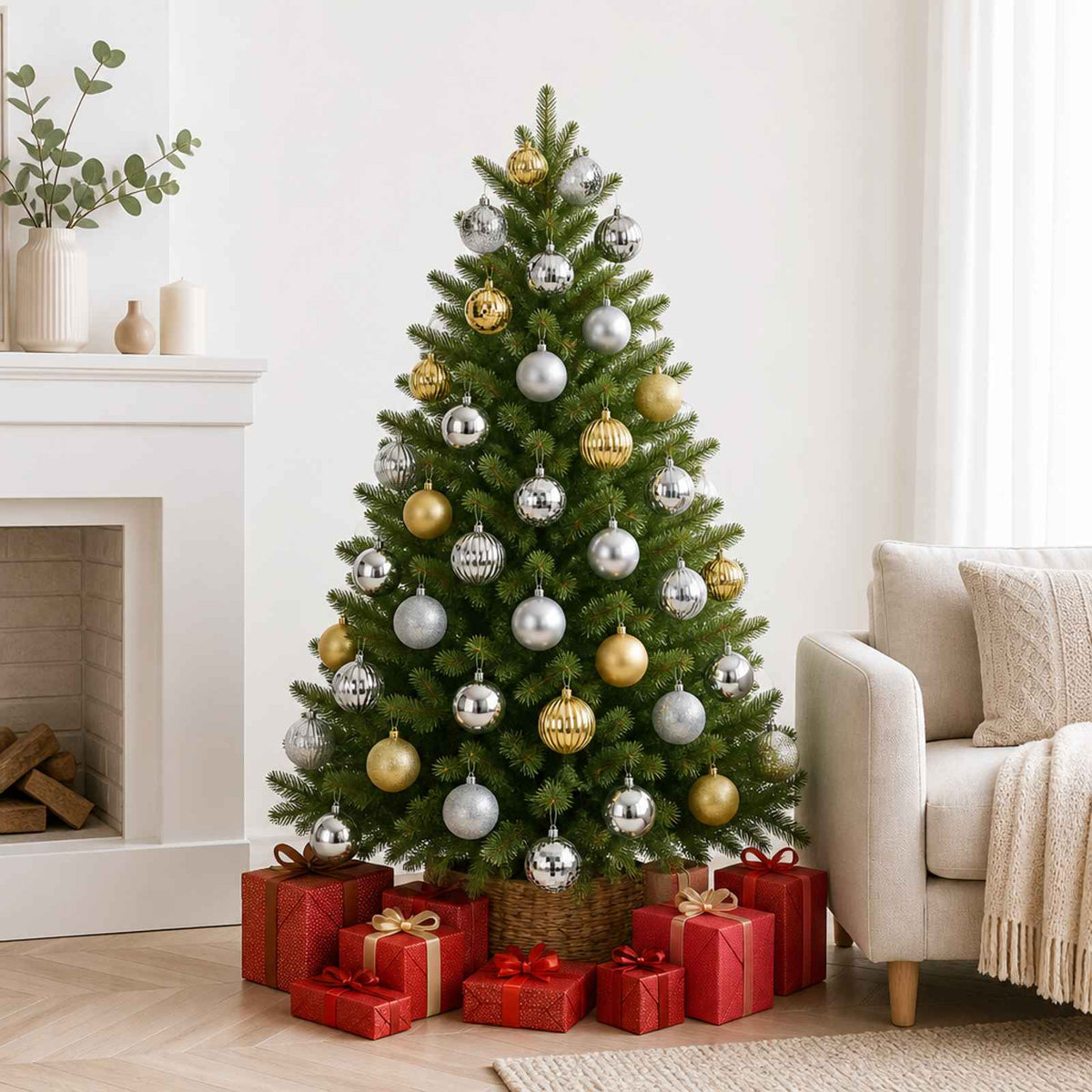 Kerstballen set 50 st Zilver- en goudkleurig 8 cm Polystyreen is nu te koop bij PeponiXL, paradijselijk wonen!