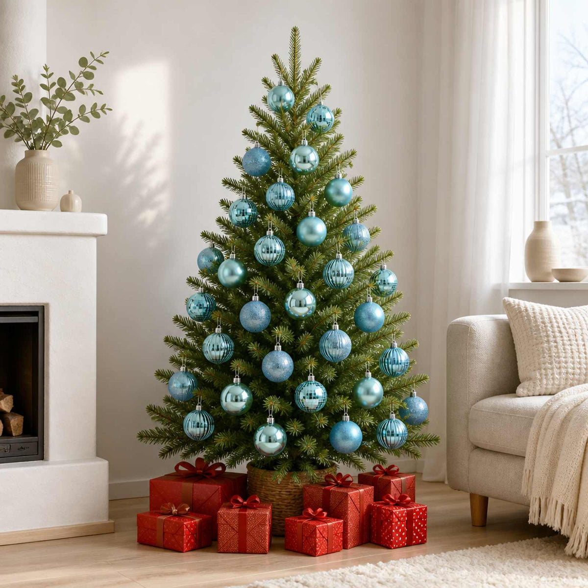 Kerstballen set 50 st Turquoise 8 cm Polystyreen is nu te koop bij PeponiXL, paradijselijk wonen!