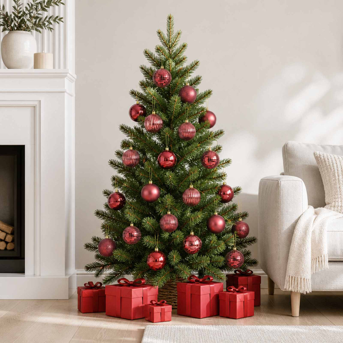 Kerstballen set 50 st Wijnrood 8 cm Polystyreen is nu te koop bij PeponiXL, paradijselijk wonen!