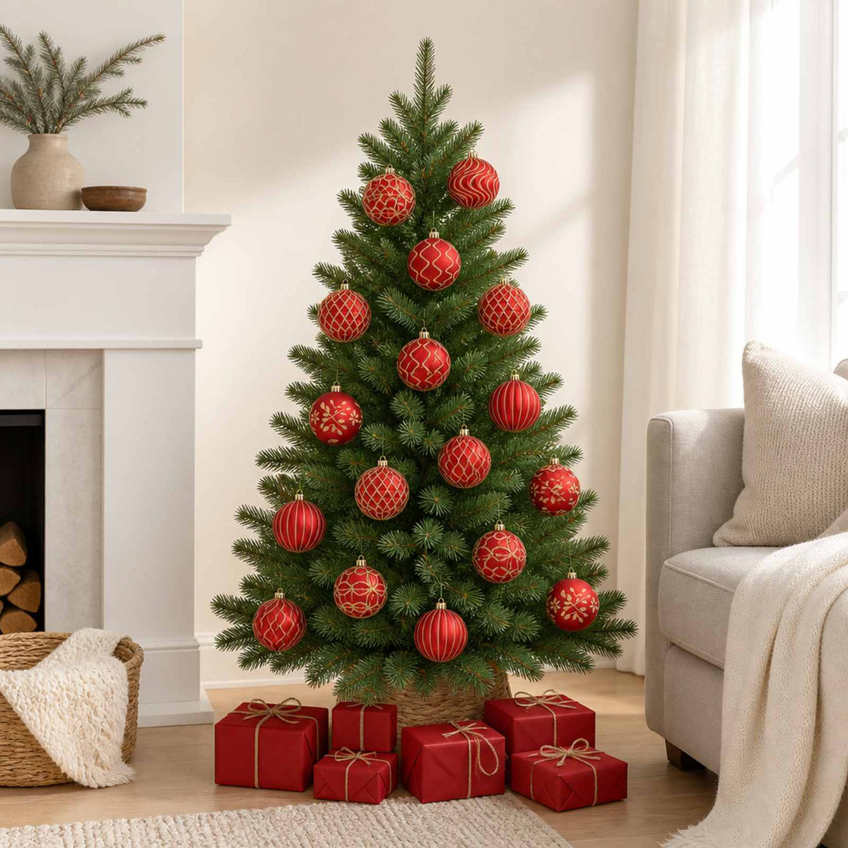 Kerstbalset XL 18 st Rood en Goud 8 cm Polystyreen is nu te koop bij PeponiXL, paradijselijk wonen!