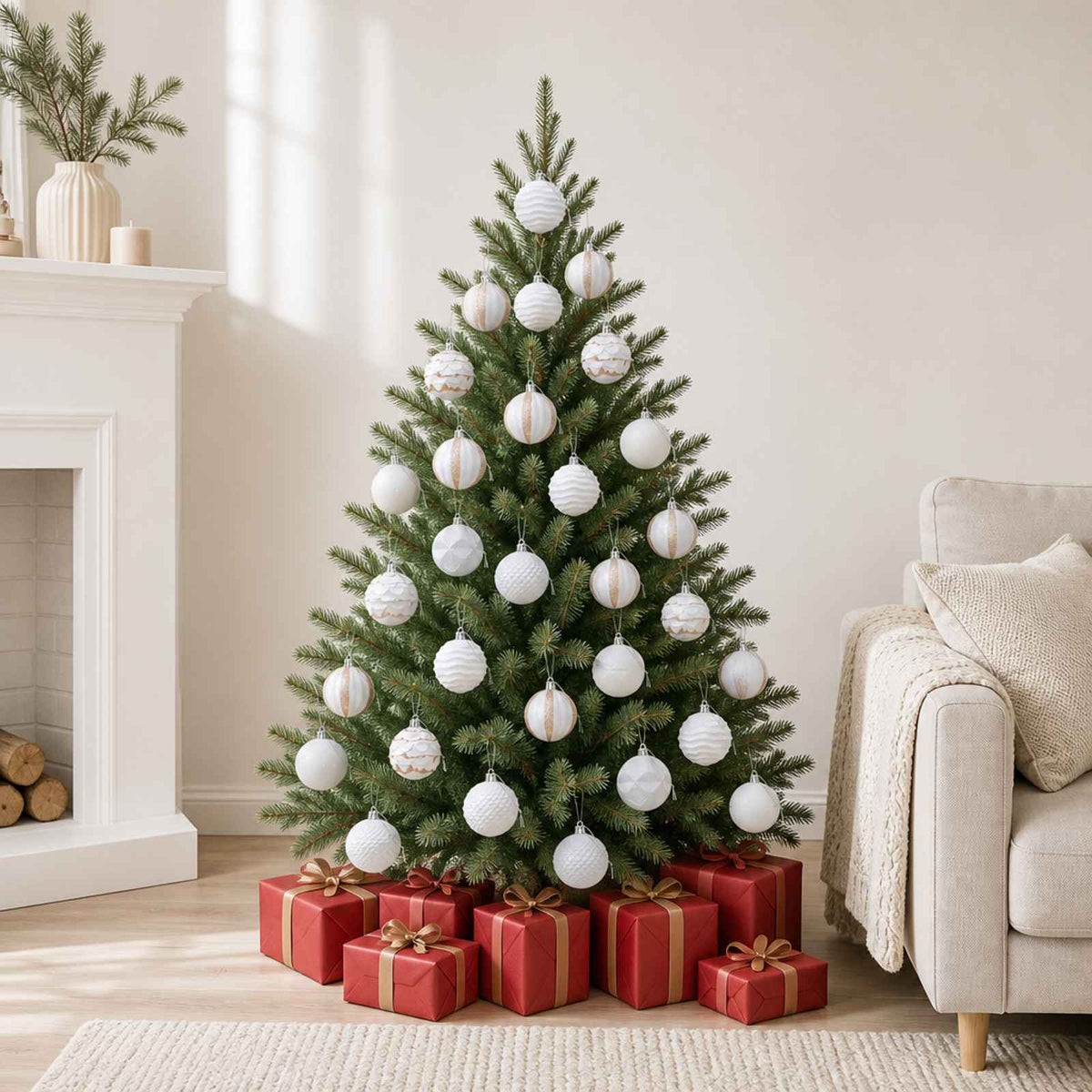 Kerstballen set 36 st Wit 6 cm Polystyreen is nu te koop bij PeponiXL, paradijselijk wonen!