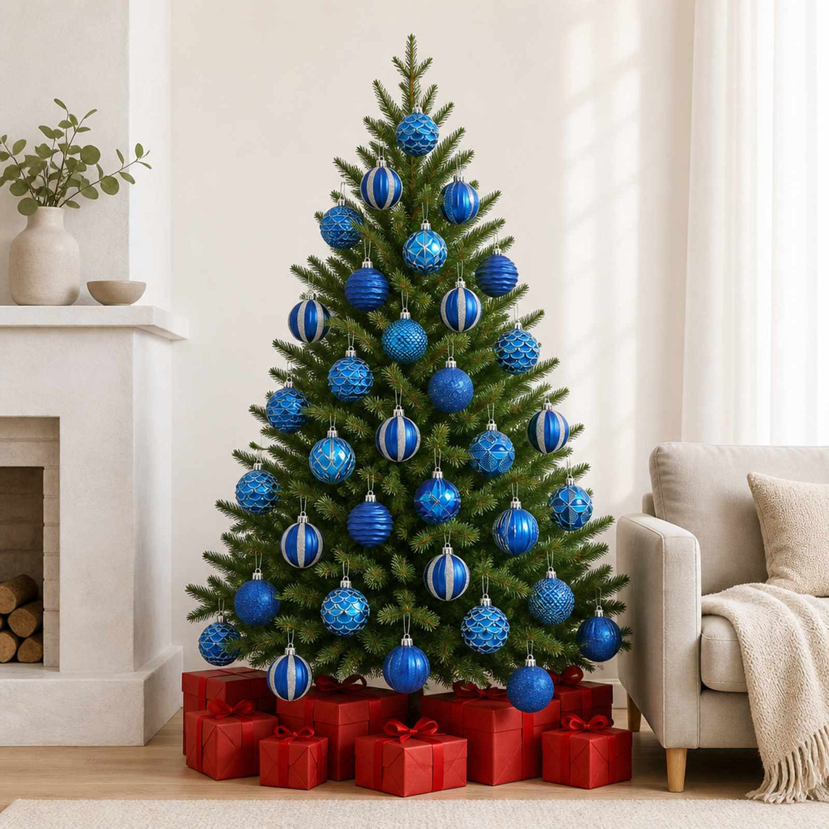Kerstballen set 36 st Blauw 6 cm Polystyreen is nu te koop bij PeponiXL, paradijselijk wonen!