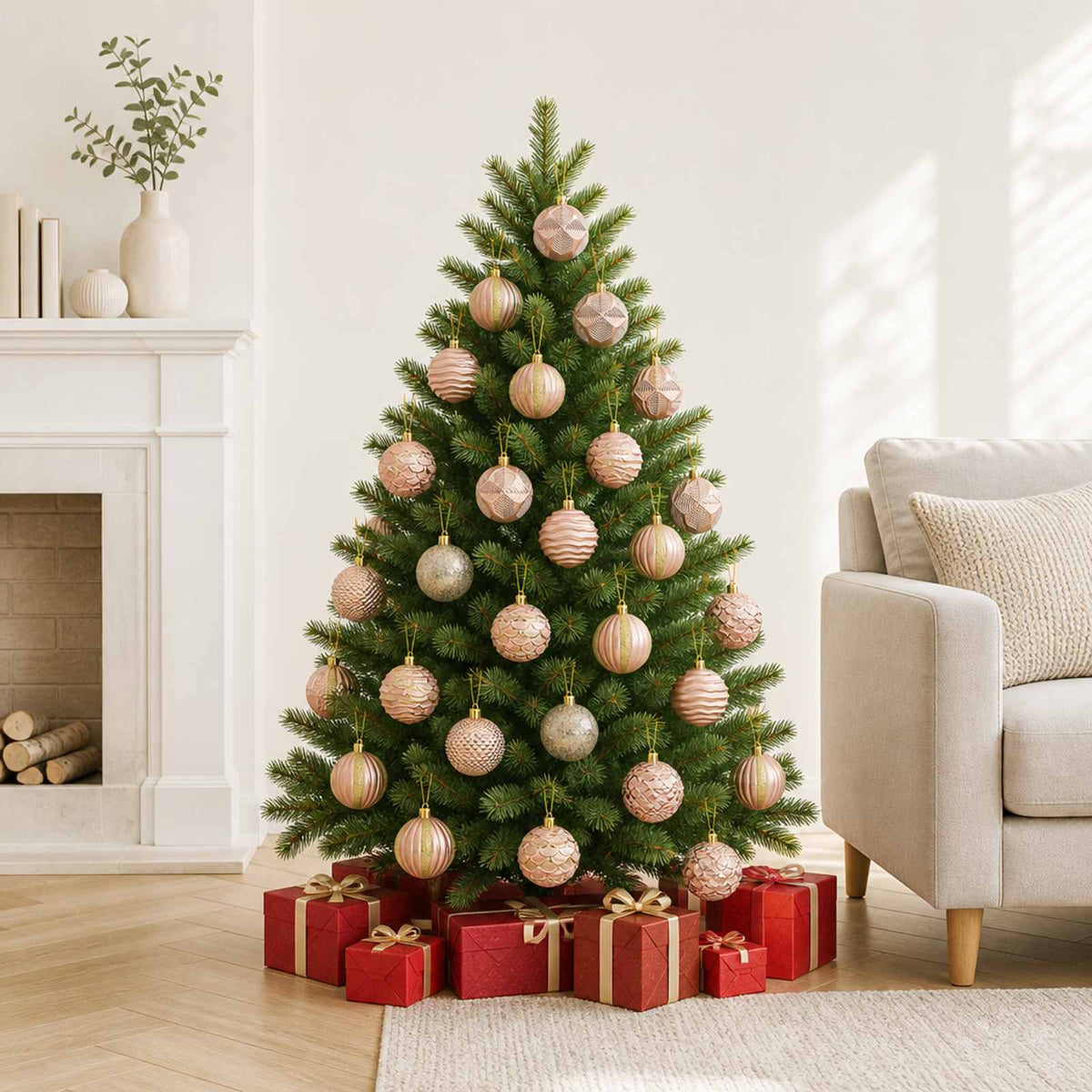 Kerstballen set 36 st Rose Gold 6 cm Polystyreen is nu te koop bij PeponiXL, paradijselijk wonen!