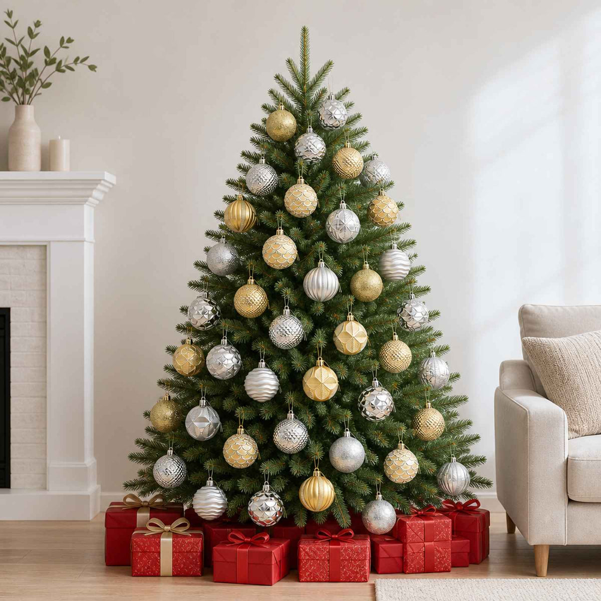 Kerstballen set 36 st Zilver- en goudkleurig 6 cm Polystyreen is nu te koop bij PeponiXL, paradijselijk wonen!