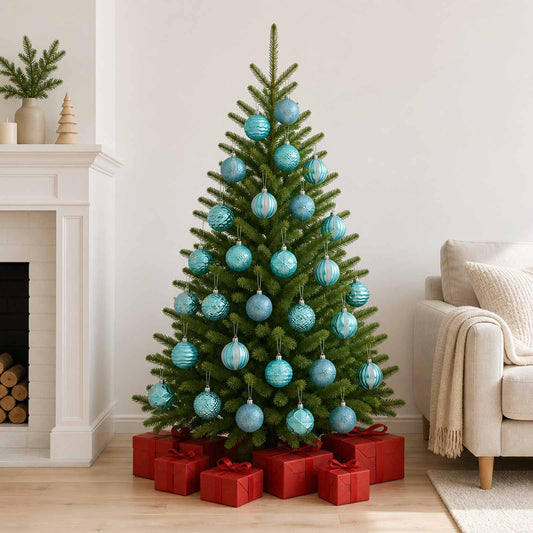 vidaXL Kerstballen set 36 st Turquoise 6 cm Polystyreen