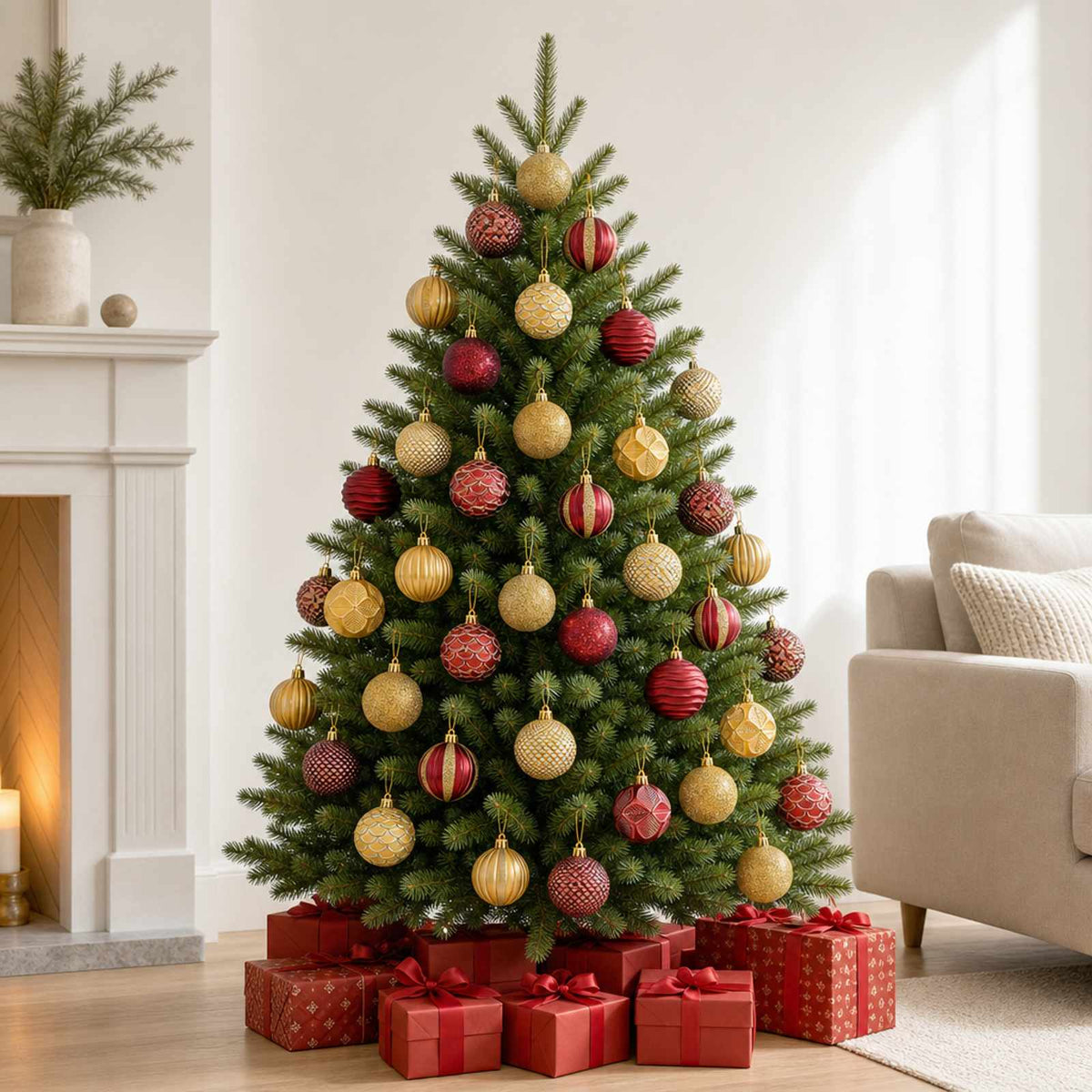 Kerstballen set 36 st Goud en wijnrood 6 cm Polystyreen is nu te koop bij PeponiXL, paradijselijk wonen!