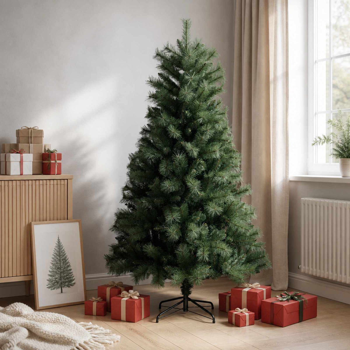 Kunstmatige Inklapbare Kerstboom 180 cm PVC en Metaal Groen is nu te koop bij PeponiXL, paradijselijk wonen!