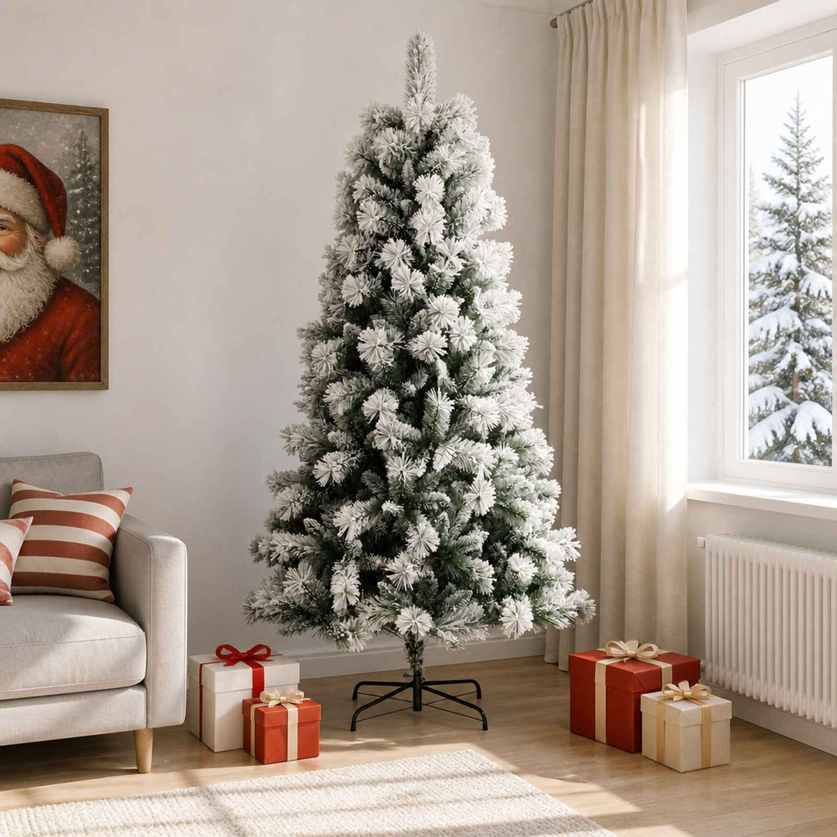 Kunstmatige Inklapbare Kerstboom 210 cm PVC en Metaal is nu te koop bij PeponiXL, paradijselijk wonen!