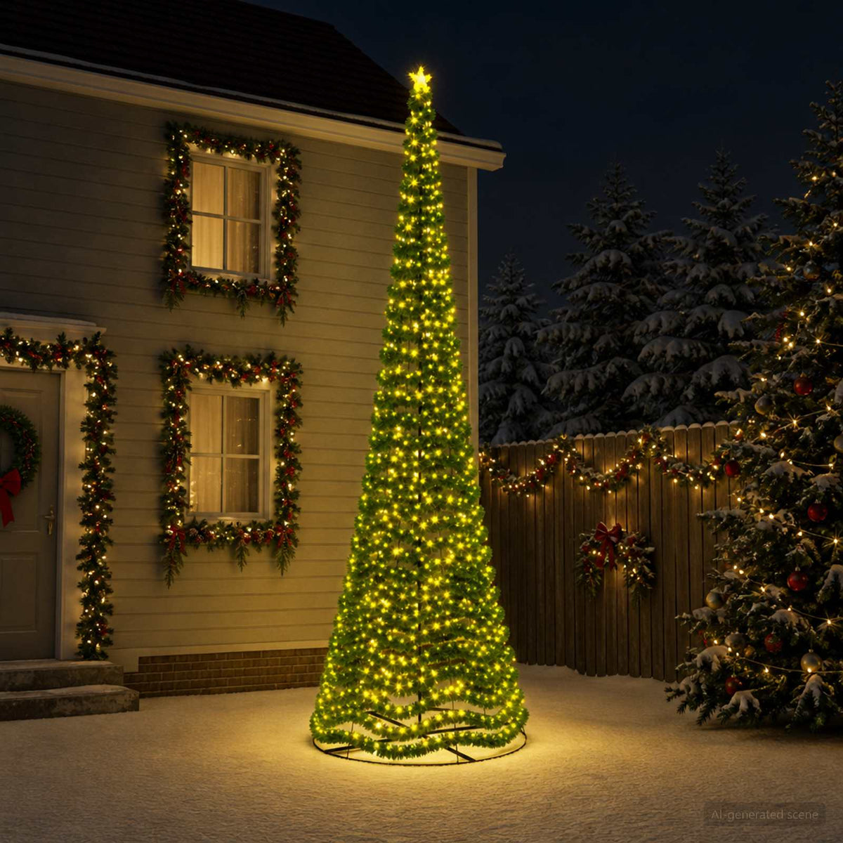 vidaXL Led-tinselkerstboom met voet EKENAS 500 cm 868 LED's Warmwit