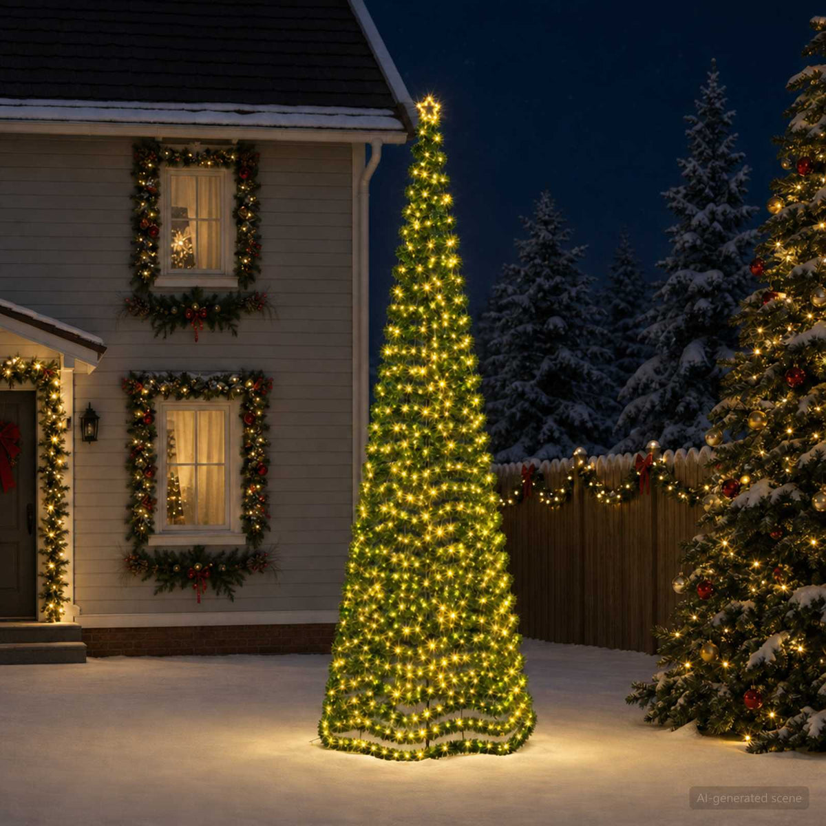 Led-kerstboom met tinsel en grondpen EKENAS 500 cm 868 LED's is nu te koop bij PeponiXL, paradijselijk wonen!