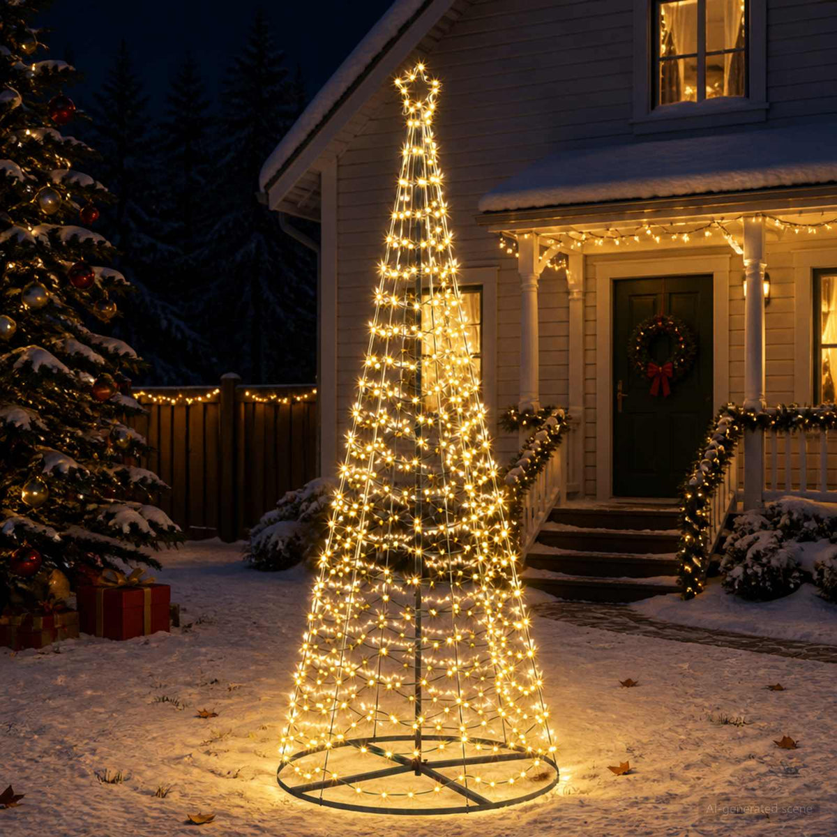 LED-kerstboom spiraal met voet EKENAS 250 cm 370 LED's Warmwit is nu te koop bij PeponiXL, paradijselijk wonen!