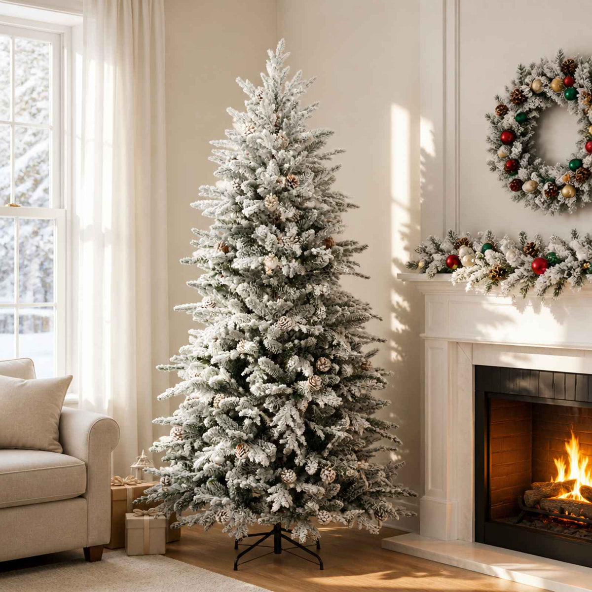 Kunstmatige Inklapbare Kerstboom 180 cm staal Groen en Wit is nu te koop bij PeponiXL, paradijselijk wonen!