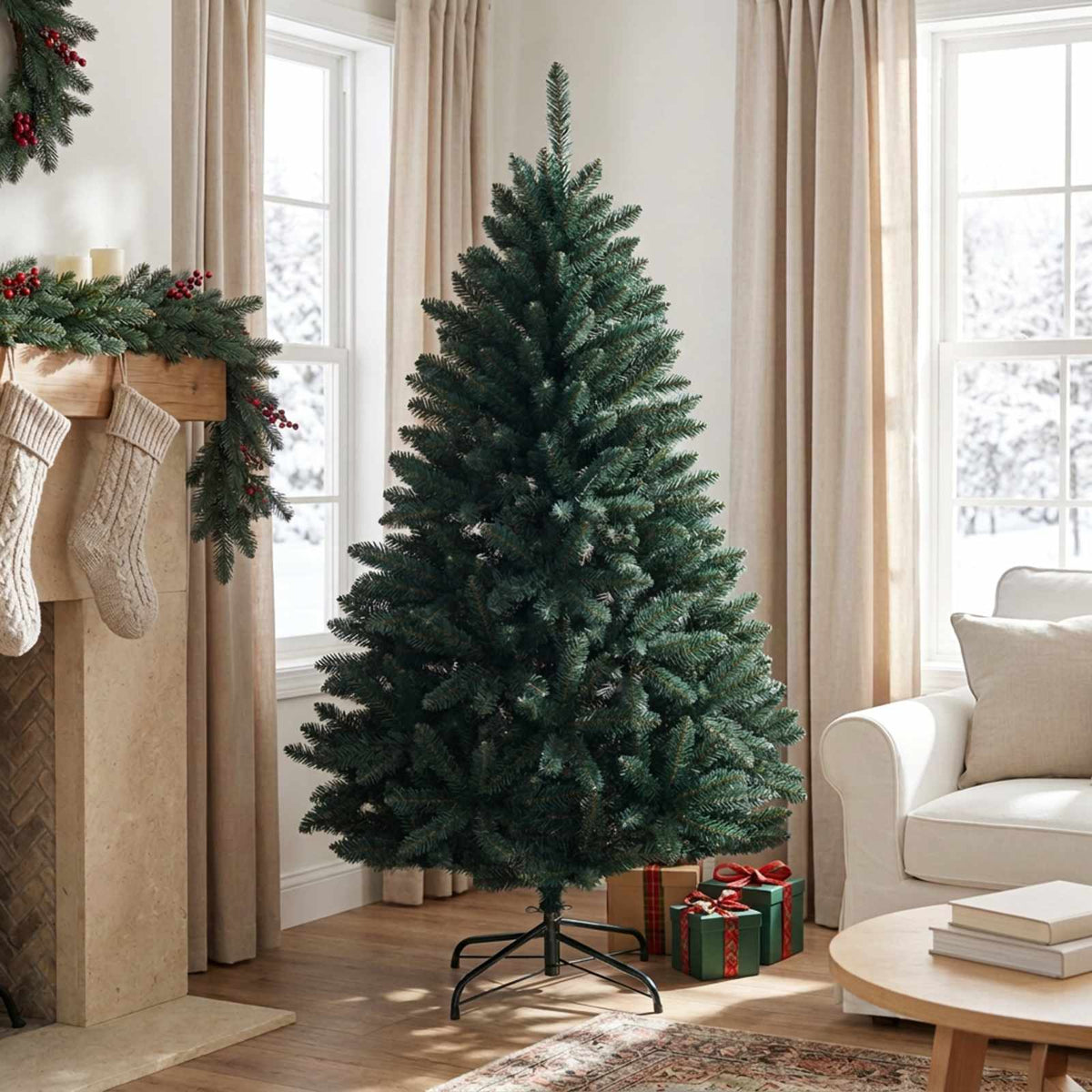 vidaXL Kunstmatige Inklapbare Kerstboom 120 cm PVC Donkergroen