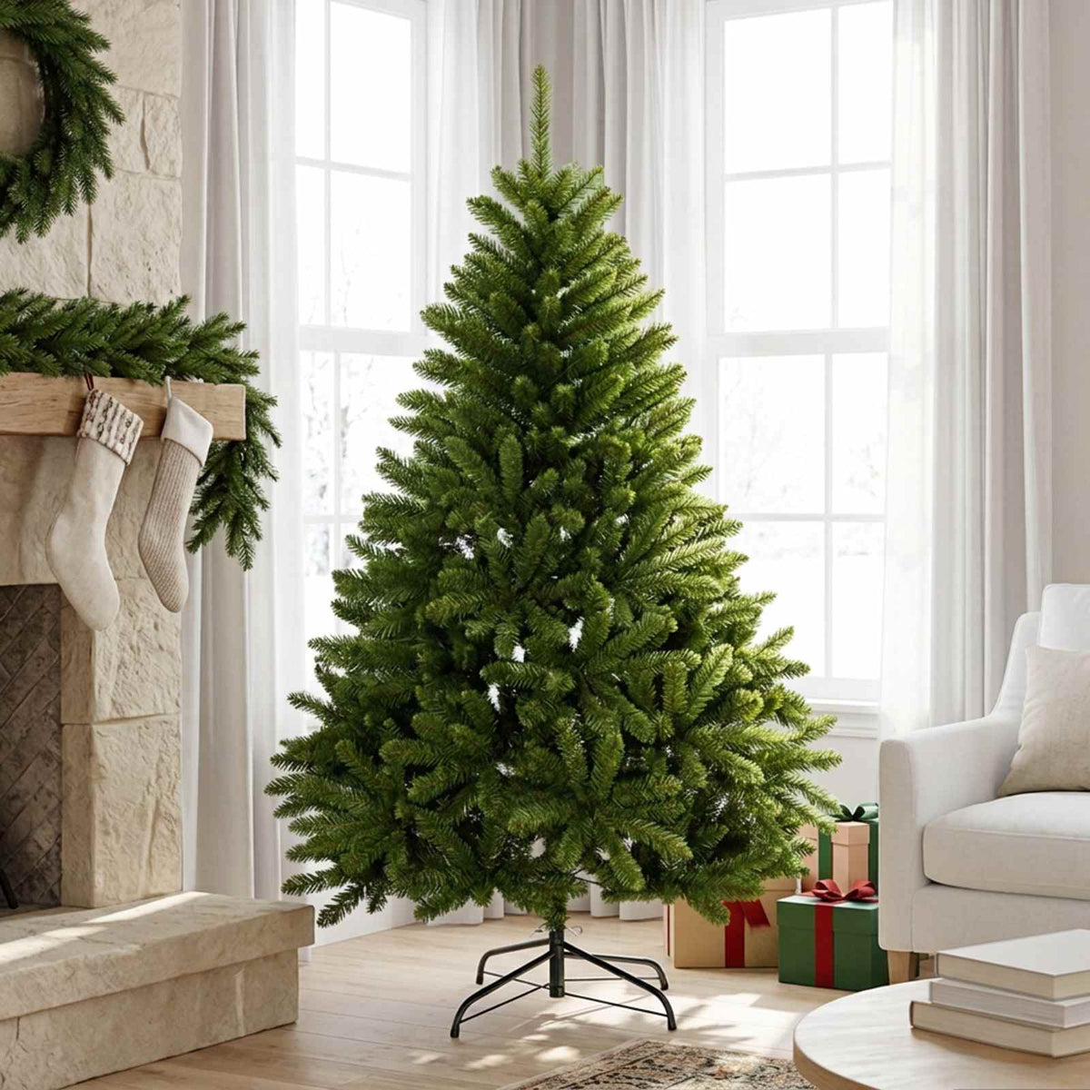 Kunstmatige Inklapbare Kerstboom 120 cm PVC Lichtgroen is nu te koop bij PeponiXL, paradijselijk wonen!