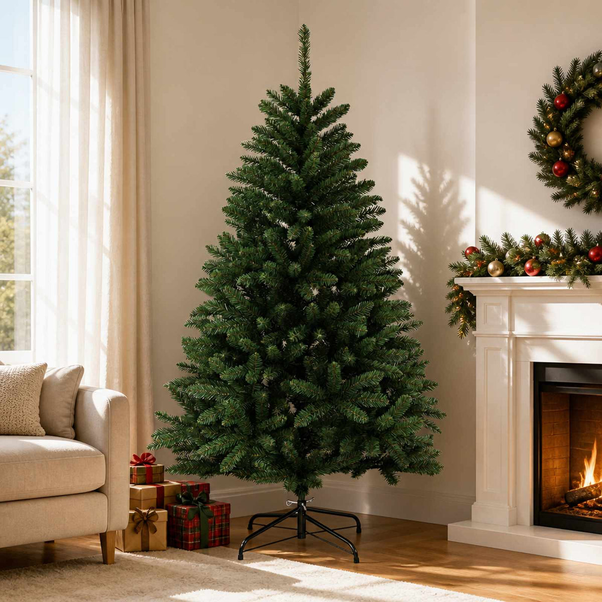 vidaXL Kunstmatige Inklapbare Kerstboom 120 cm PVC Medium Groen