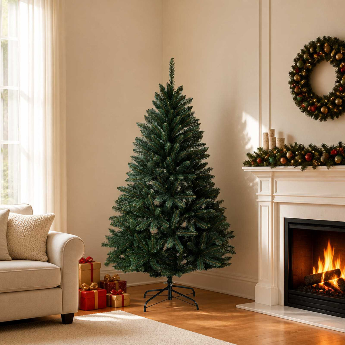 vidaXL Kunstmatige Inklapbare Kerstboom 150 cm PVC Donkergroen