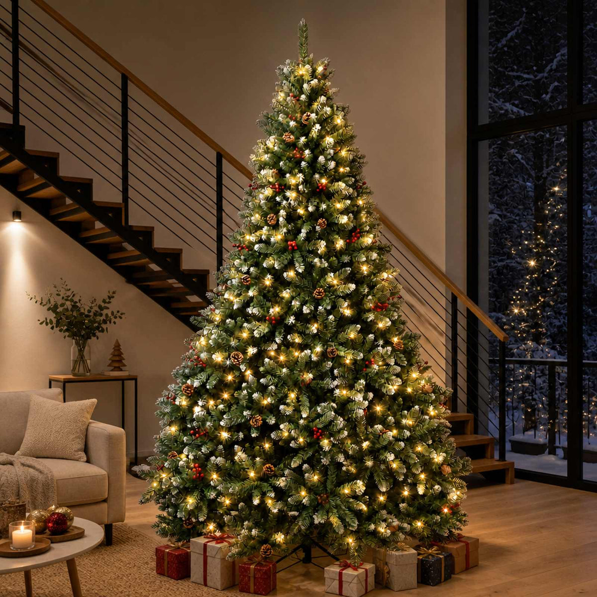 vidaXL Kunstmatige Inklapbare Kerstboom 300 cm 1000 LED's Warmwit