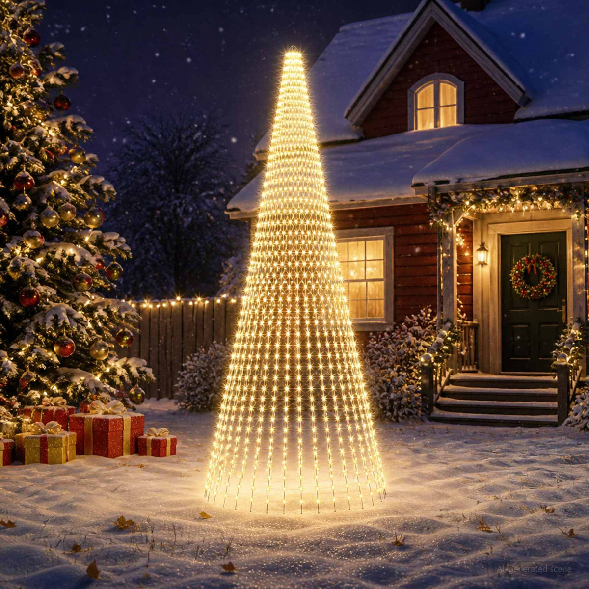 Kerstboomverlichting met grondpennen 1632 LED's Warmwit en is nu te koop bij PeponiXL, paradijselijk wonen!