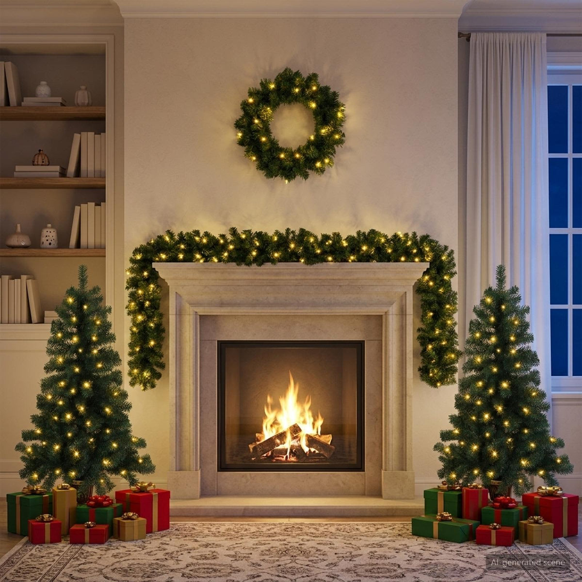 vidaXL Mini-kerstbomenset 120 cm 275 LED's Warmwit PVC Groen