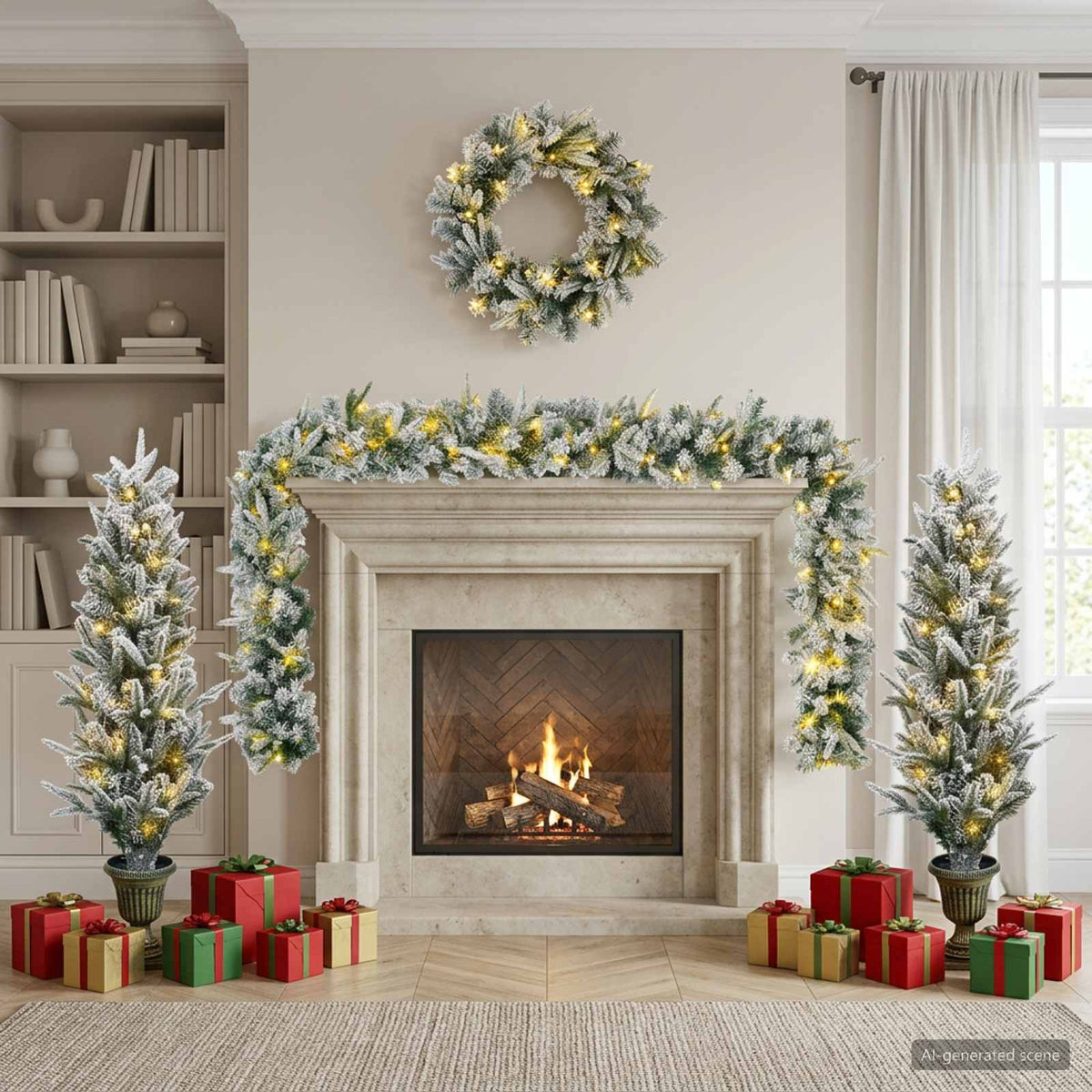 vidaXL Mini Kerstboom 120 cm 275 LED's Warmwit PVC en PE Groen en Wit