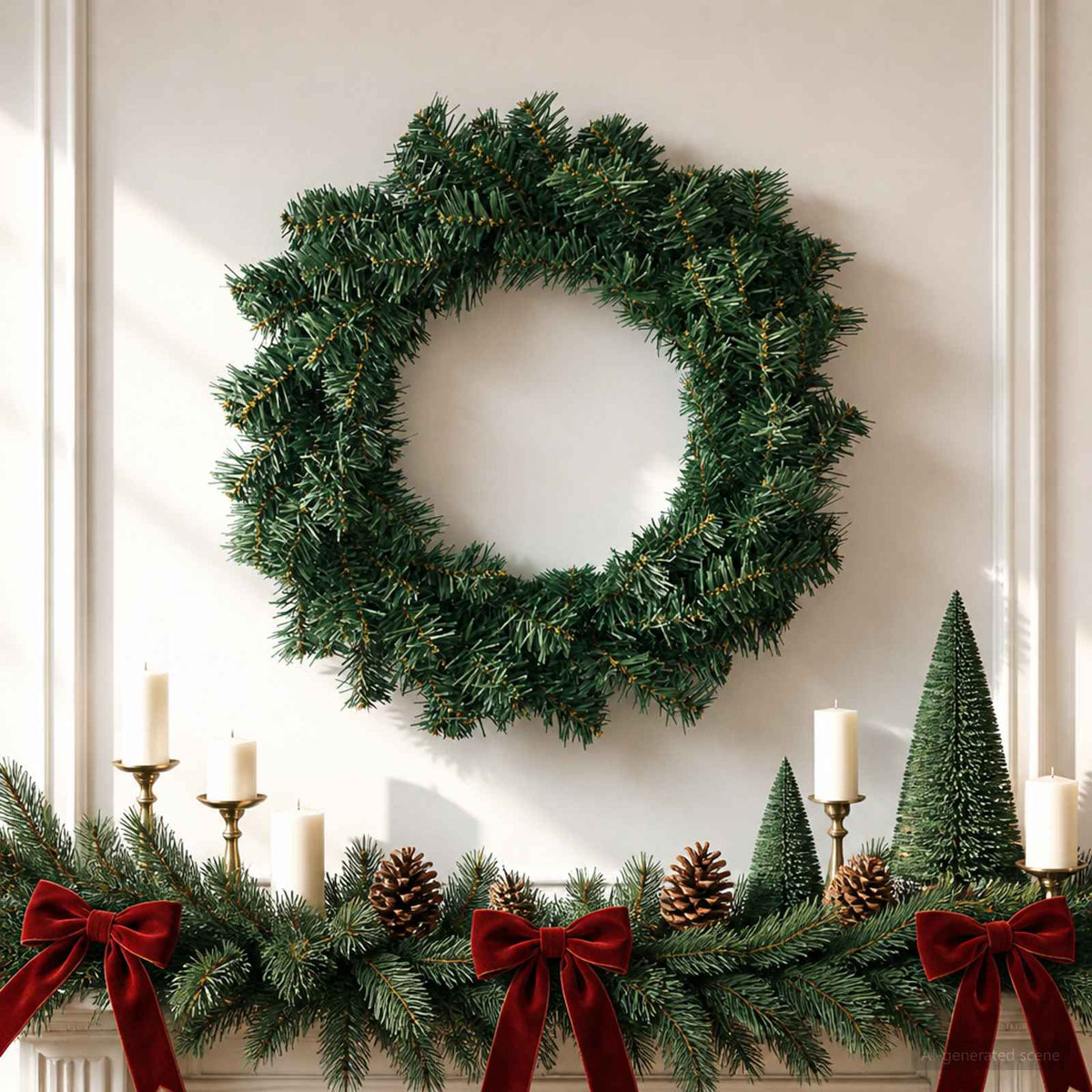 Kerstkrans Groen Ø 30 cm PVC is nu te koop bij PeponiXL, paradijselijk wonen!