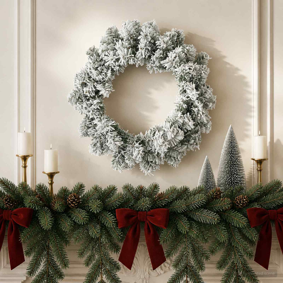 Kerstkrans Groen en Wit Ø 50 cm PVC is nu te koop bij PeponiXL, paradijselijk wonen!
