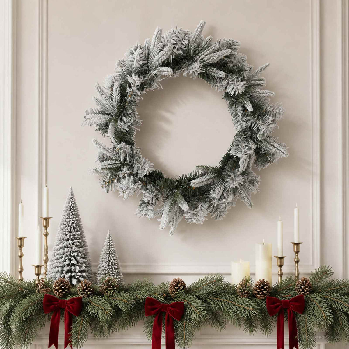 Kerstkrans Groen en Wit Ø 30 cm PVC en PE is nu te koop bij PeponiXL, paradijselijk wonen!
