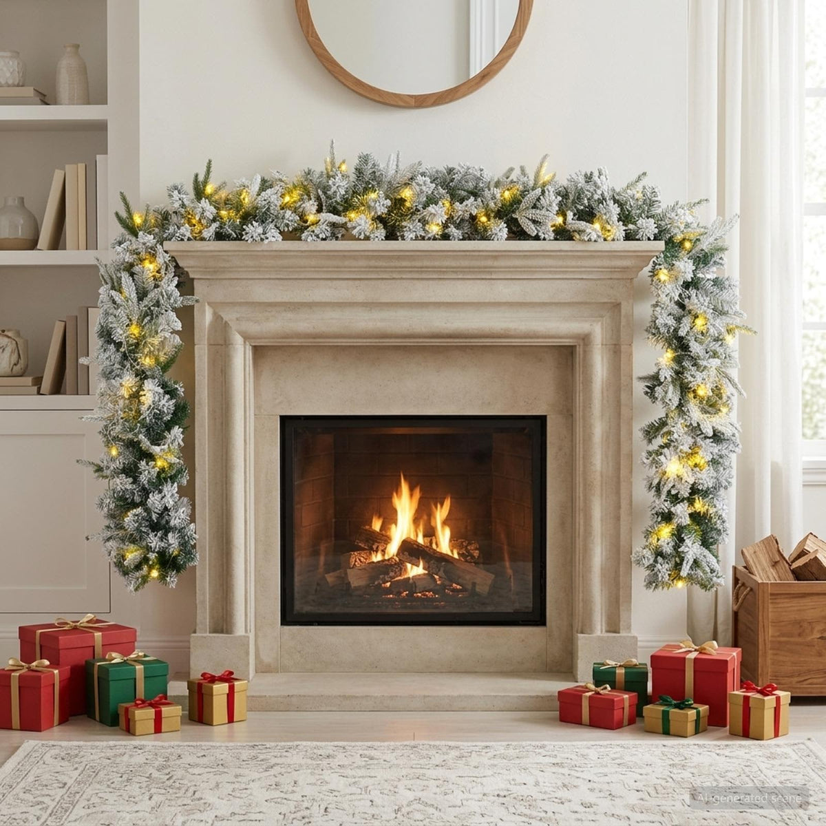 Kerstkrans Wit 270 cm PVC en PE 50 LED's is nu te koop bij PeponiXL, paradijselijk wonen!