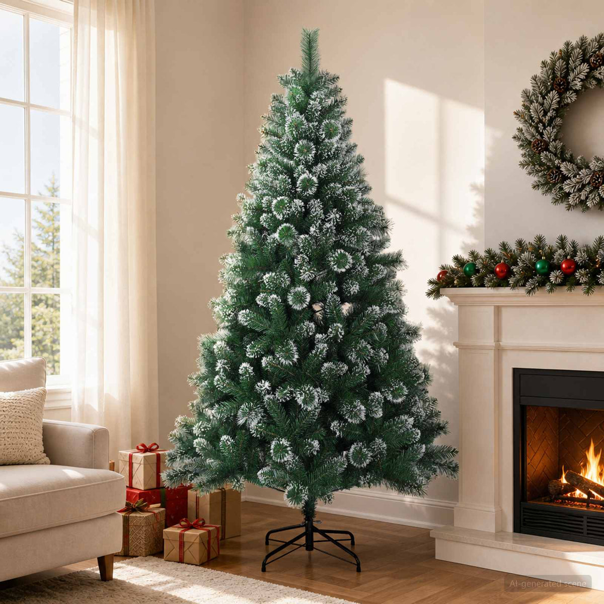 Kunstkerstboom 180 cm PVC en Metaal Groen is nu te koop bij PeponiXL, paradijselijk wonen!