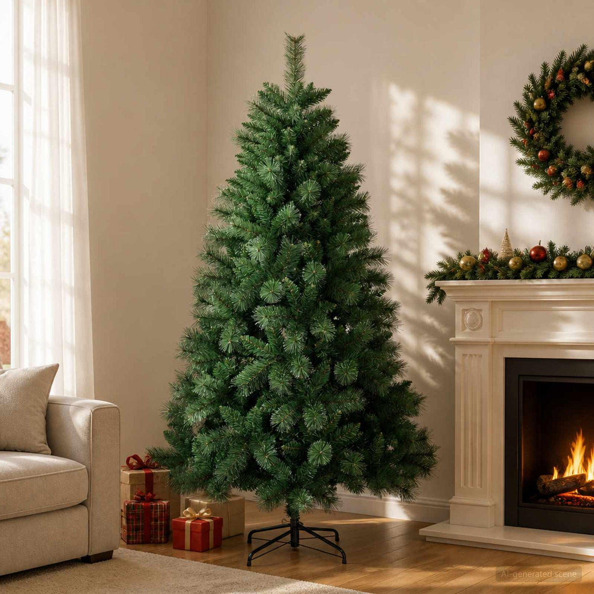 Kunstkerstboom 240 cm PVC en Metaal Groen is nu te koop bij PeponiXL, paradijselijk wonen!