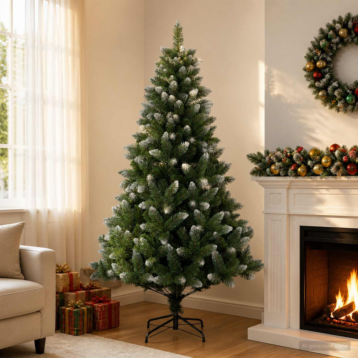 Kunstkerstboom 150 cm PVC en Metaal Groen is nu te koop bij PeponiXL, paradijselijk wonen!