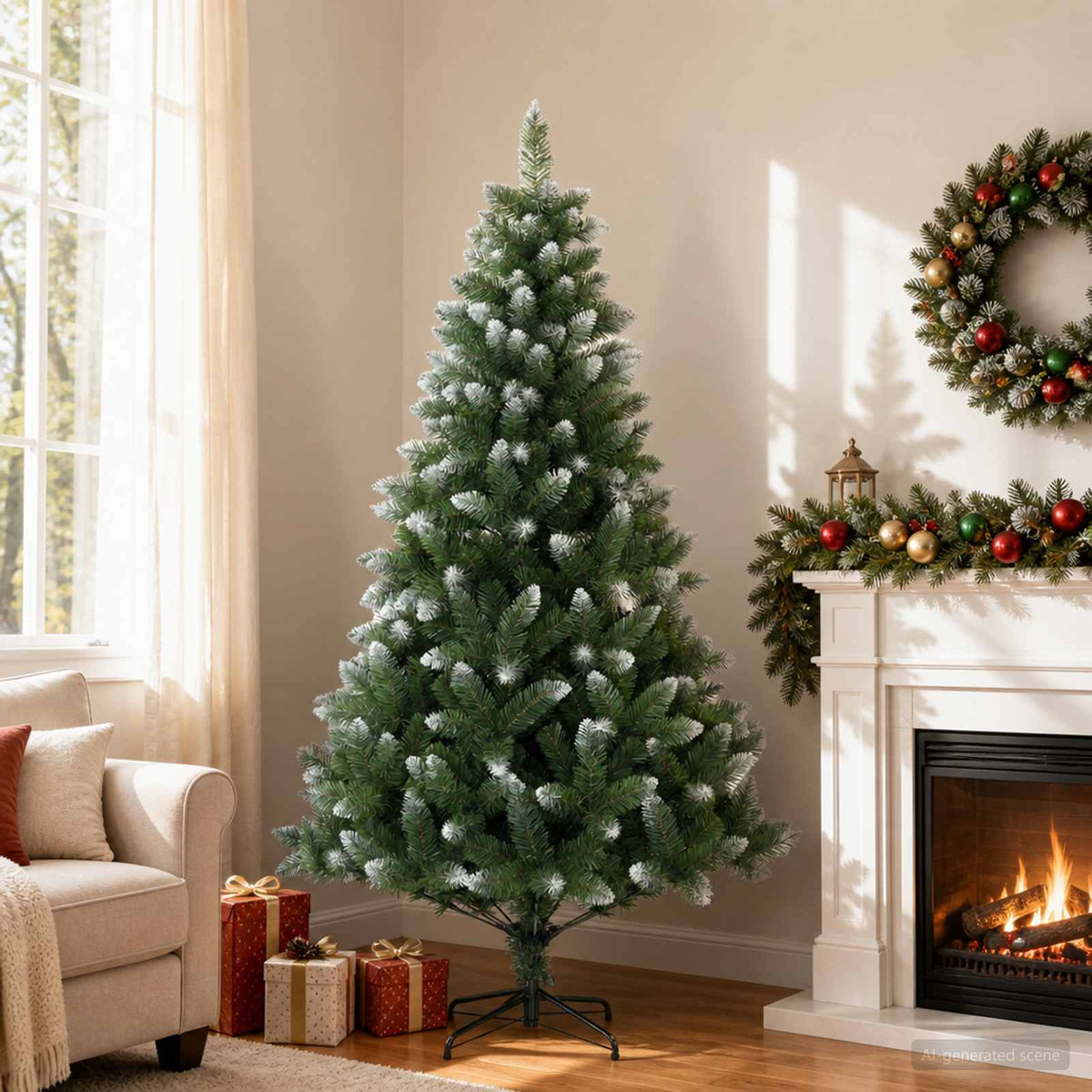 Kunstkerstboom 180 cm PVC en Metaal Groen is nu te koop bij PeponiXL, paradijselijk wonen!