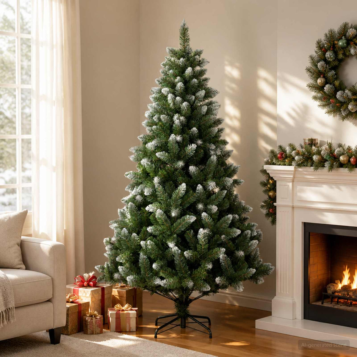 Kunstkerstboom 210 cm PVC en Metaal Groen is nu te koop bij PeponiXL, paradijselijk wonen!
