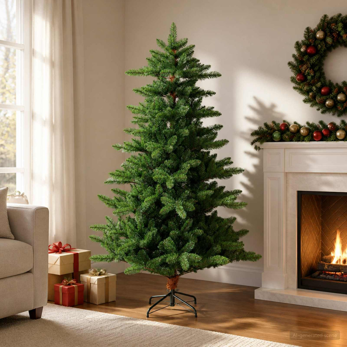 Kunstkerstboom 150 cm PVC en Metaal Groen is nu te koop bij PeponiXL, paradijselijk wonen!