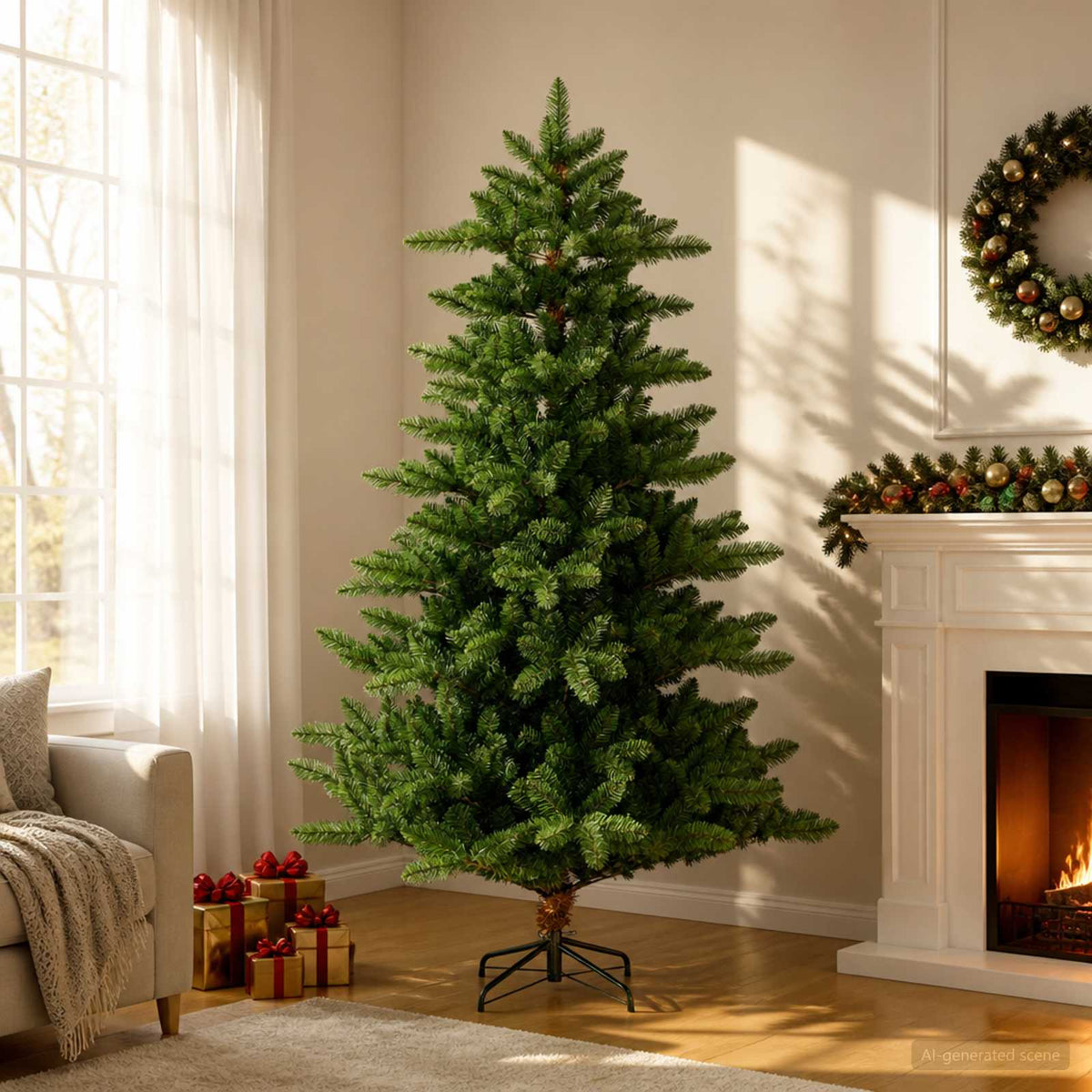 Kunstkerstboom 180 cm PVC en Metaal Groen is nu te koop bij PeponiXL, paradijselijk wonen!
