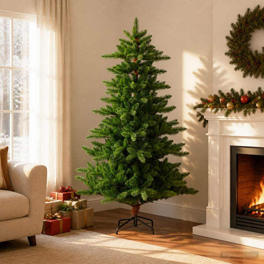 Kunstkerstboom 210 cm PVC en Metaal Groen is nu te koop bij PeponiXL, paradijselijk wonen!