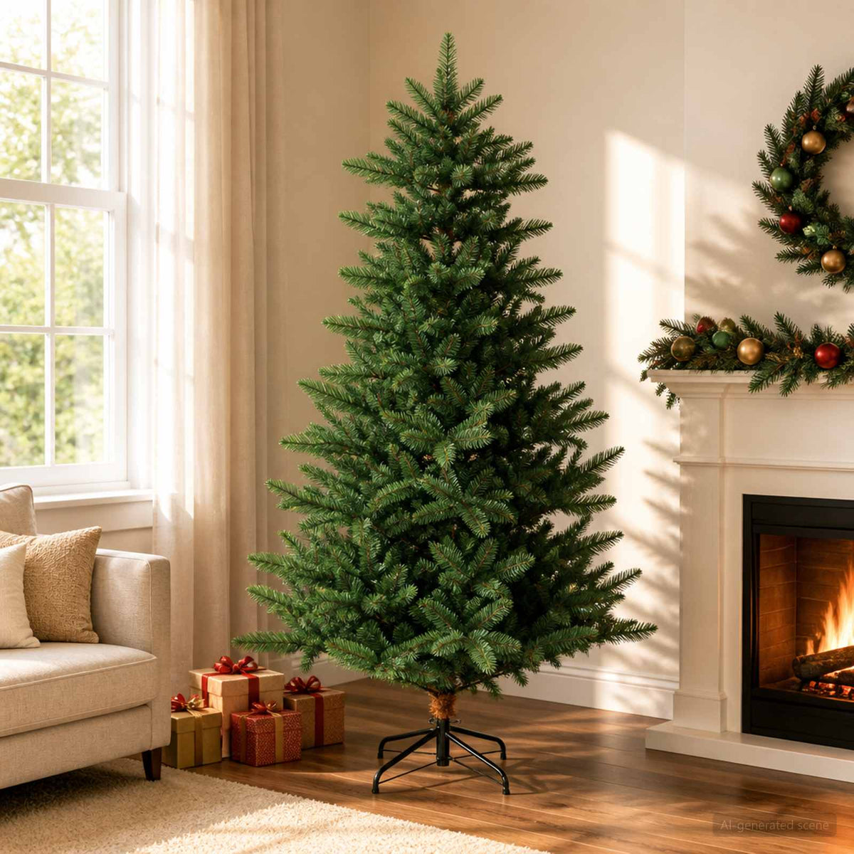 Kunstkerstboom 240 cm PVC en Metaal Groen is nu te koop bij PeponiXL, paradijselijk wonen!