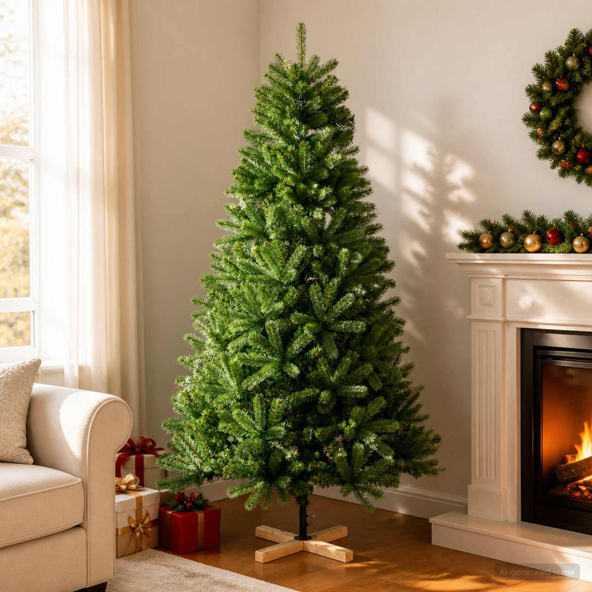 Kunstkerstboom 120 cm PVC en massief grenenhout Groen is nu te koop bij PeponiXL, paradijselijk wonen!