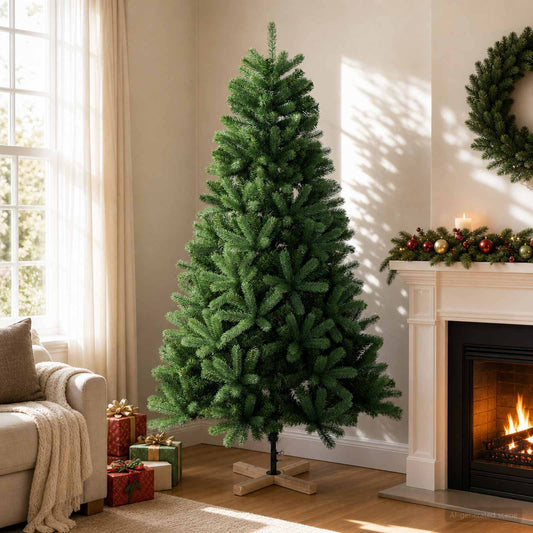Kunstkerstboom 180 cm PVC en massief grenenhout Groen is nu te koop bij PeponiXL, paradijselijk wonen!